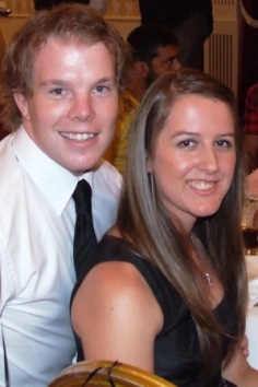 Committee member and key player Evan Blythe with fiancee Michelle van der Merwe.